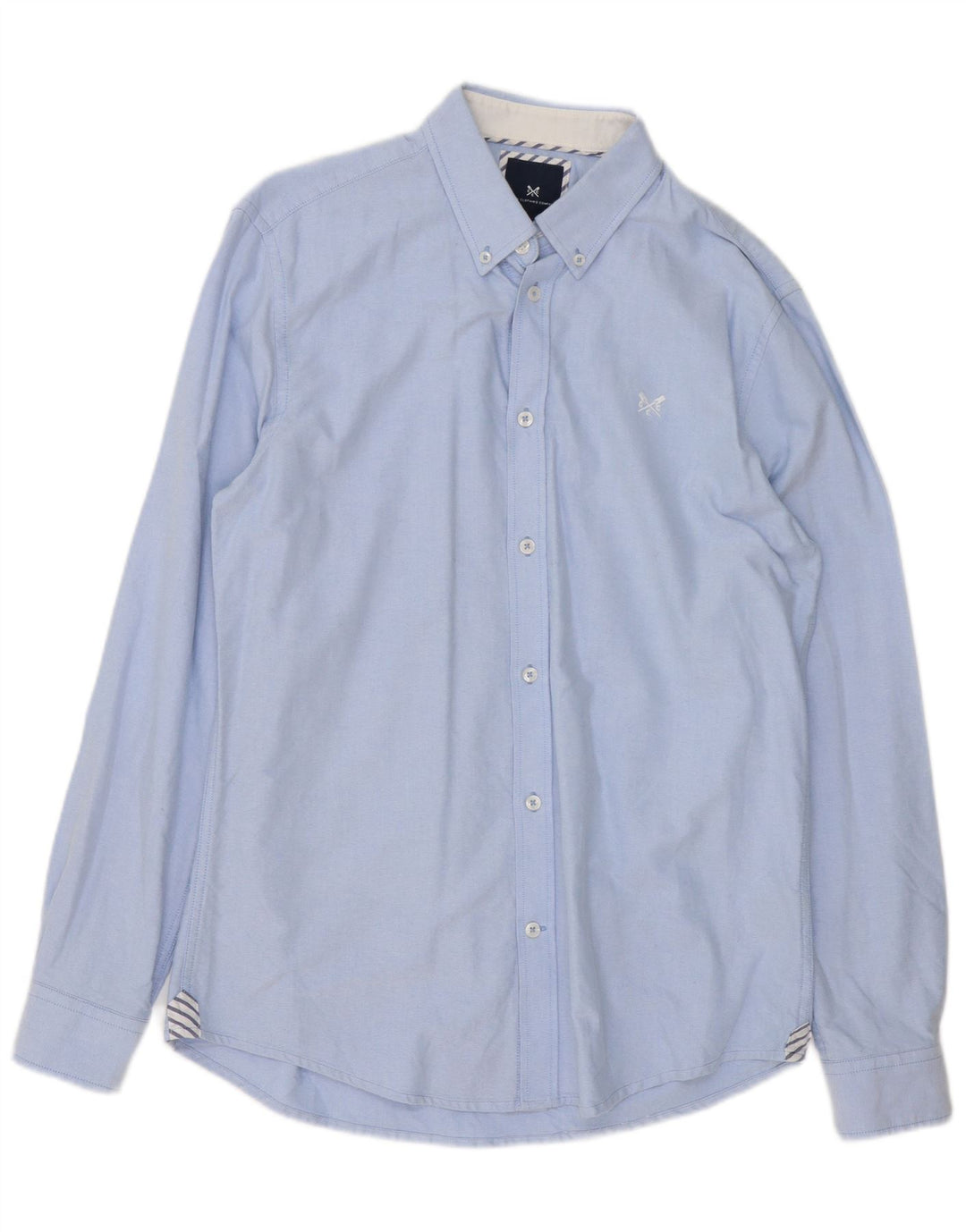 CREW CLOTHING Camicia da uomo slim fit in cotone blu medio