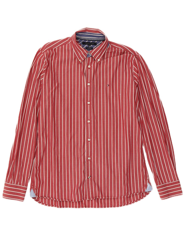 Camicia da uomo su misura Tommy Hilfiger Cotone gessato rosso medio