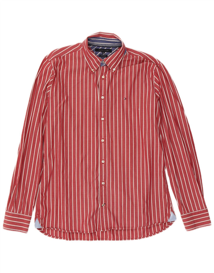 Camicia da uomo su misura Tommy Hilfiger Cotone gessato rosso medio
