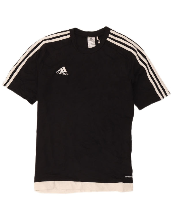 T-shirt Adidas Climalite da uomo Top in poliestere color block medio nero