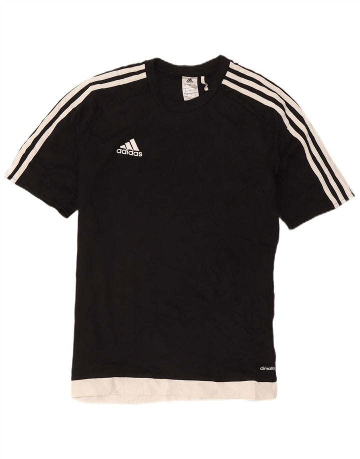 T-shirt Adidas Climalite da uomo Top in poliestere color block medio nero