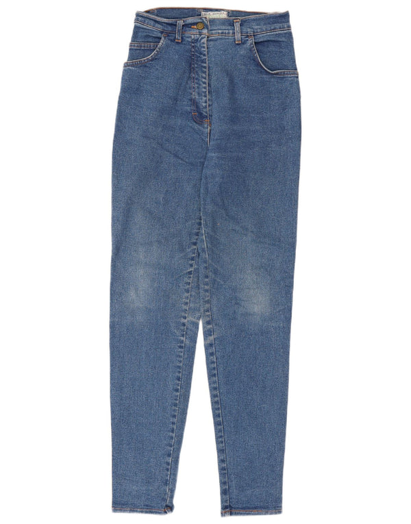 Jeans skinny vintage da donna a vita alta W26 L30 cotone blu