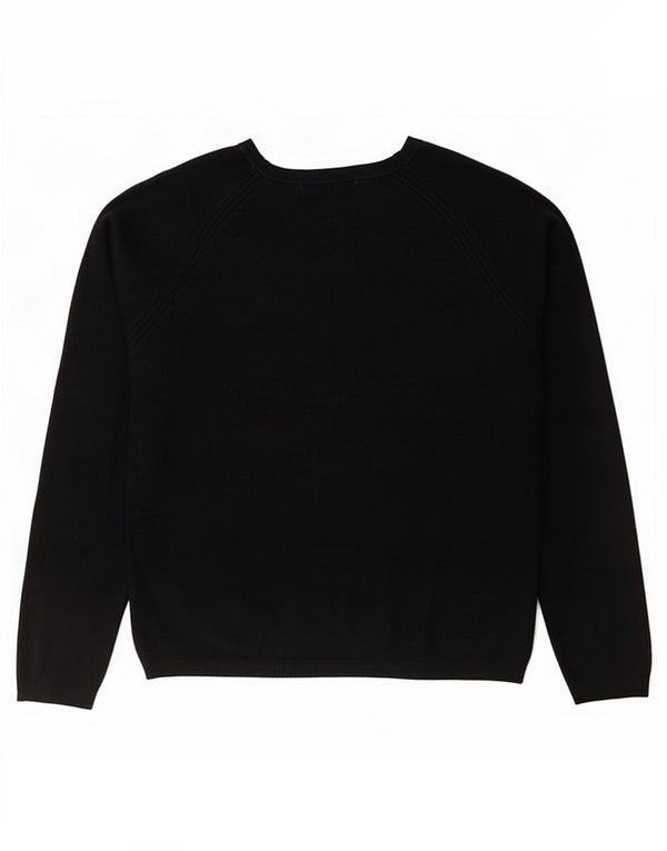 Marks & Spencer Womens V-Neck Jumper Sweater UK 12 Medium Black
