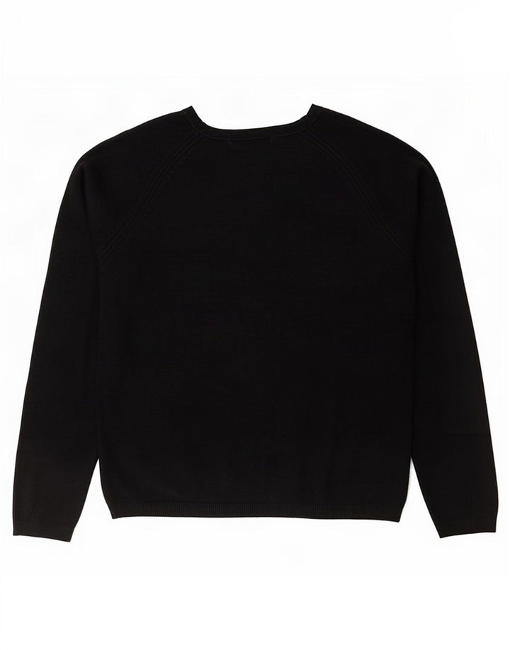 Maglione maglione con scollo a V da donna Marks & Spencer UK 12 medio nero