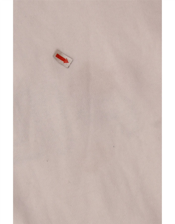 FILA Felpa da donna con collo con zip grafica Maglione UK 16 Grande cotone bianco