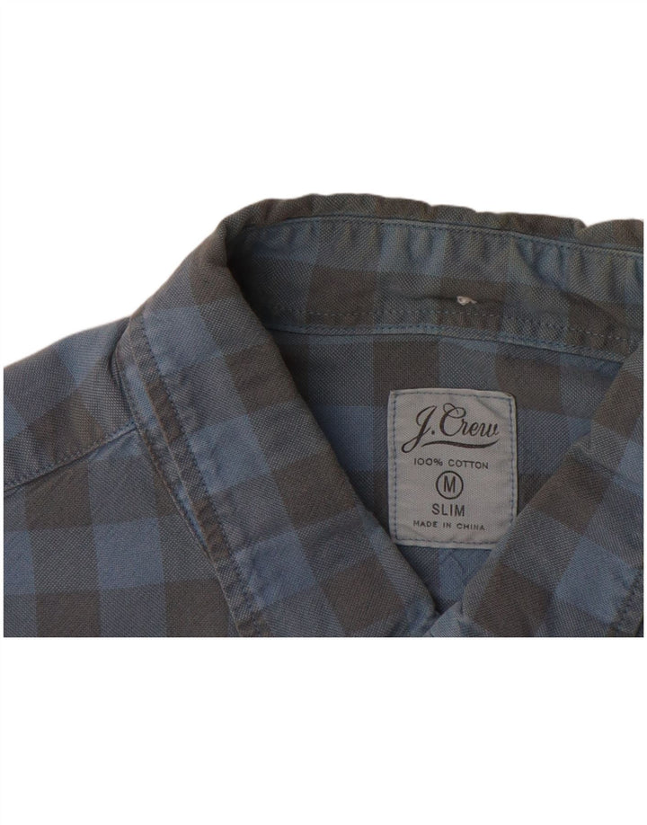 J. CREW Camicia slim da uomo in cotone a quadretti blu medio