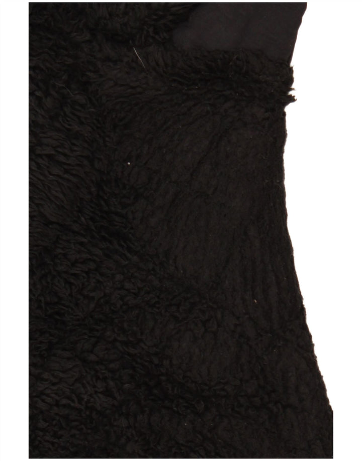 CALVIN KLEIN Giacca in pile da donna UK 16 Large Nero Poliestere