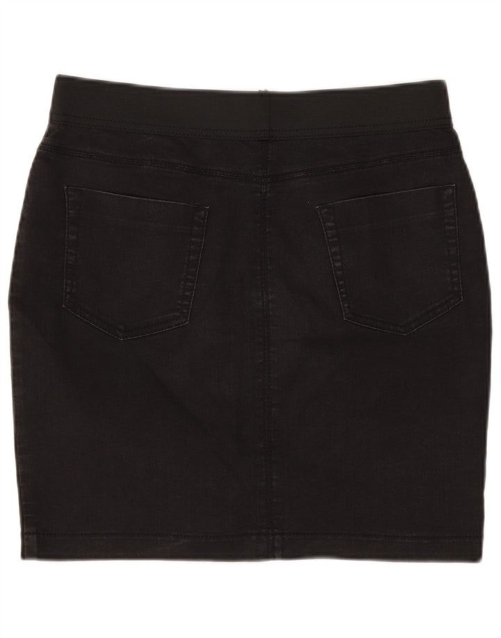 Gonna in denim da donna Marks & Spencer UK 10 piccola W30 cotone nero