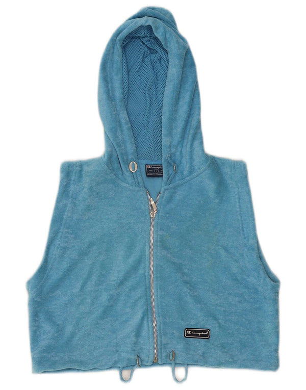 Giacca in pile con cappuccio senza maniche corta da donna Champion UK 14 grande blu