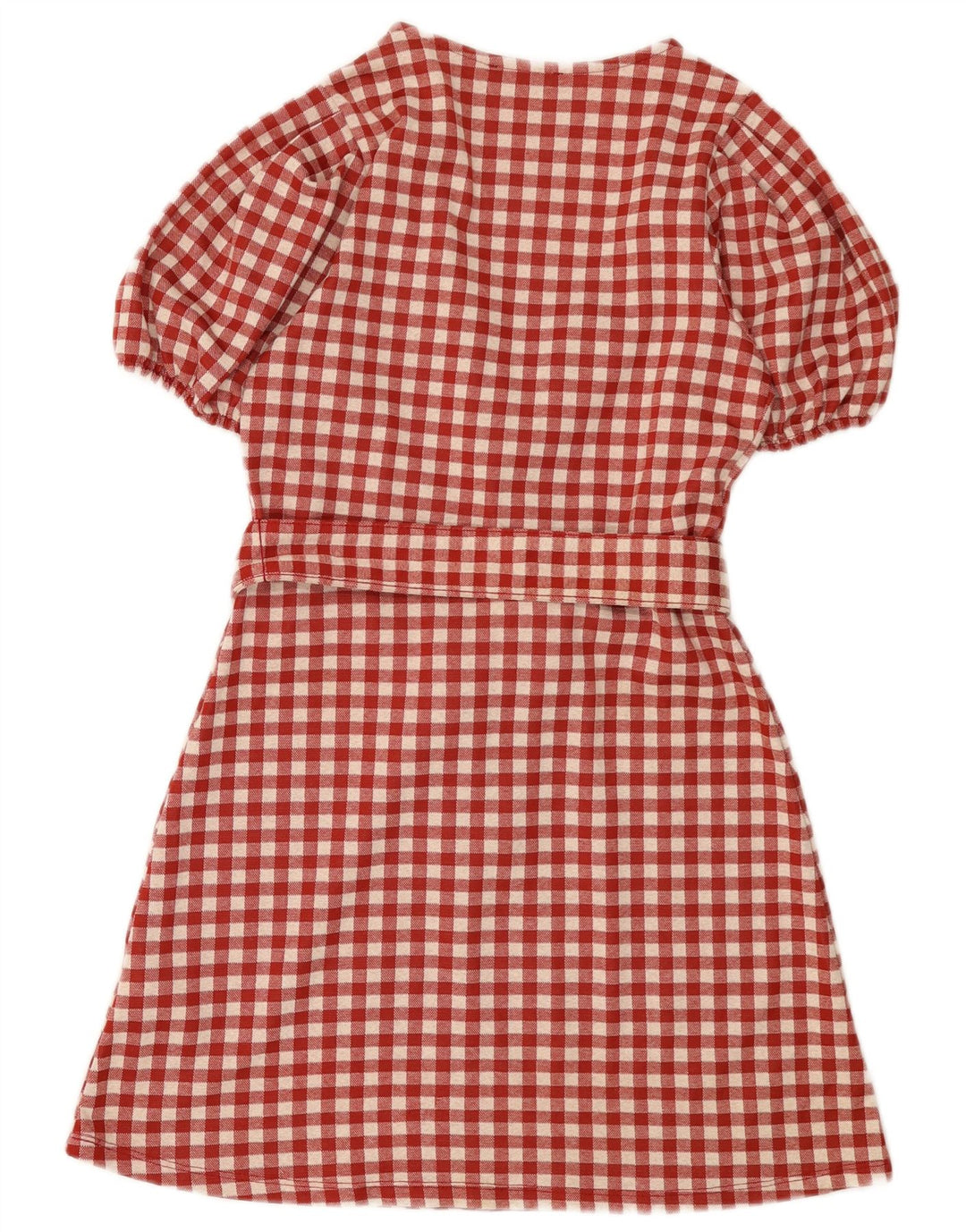 Abito a trapezio da donna Zara UK 8 piccolo poliestere a quadretti rosso