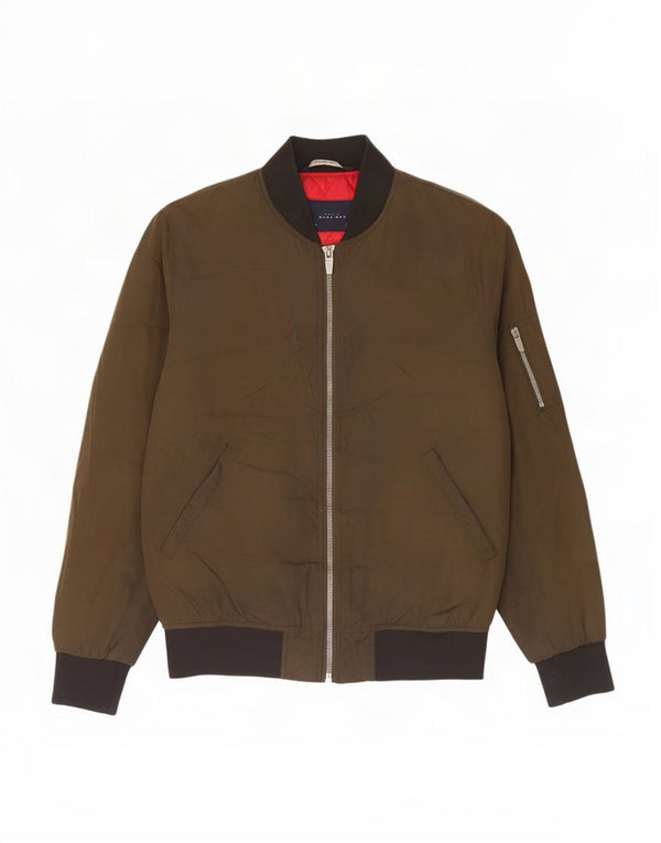 Giubbotto bomber da uomo Zara UK 40 Large Poliestere color block kaki
