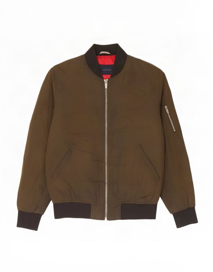 Giubbotto bomber da uomo Zara UK 40 Large Poliestere color block kaki
