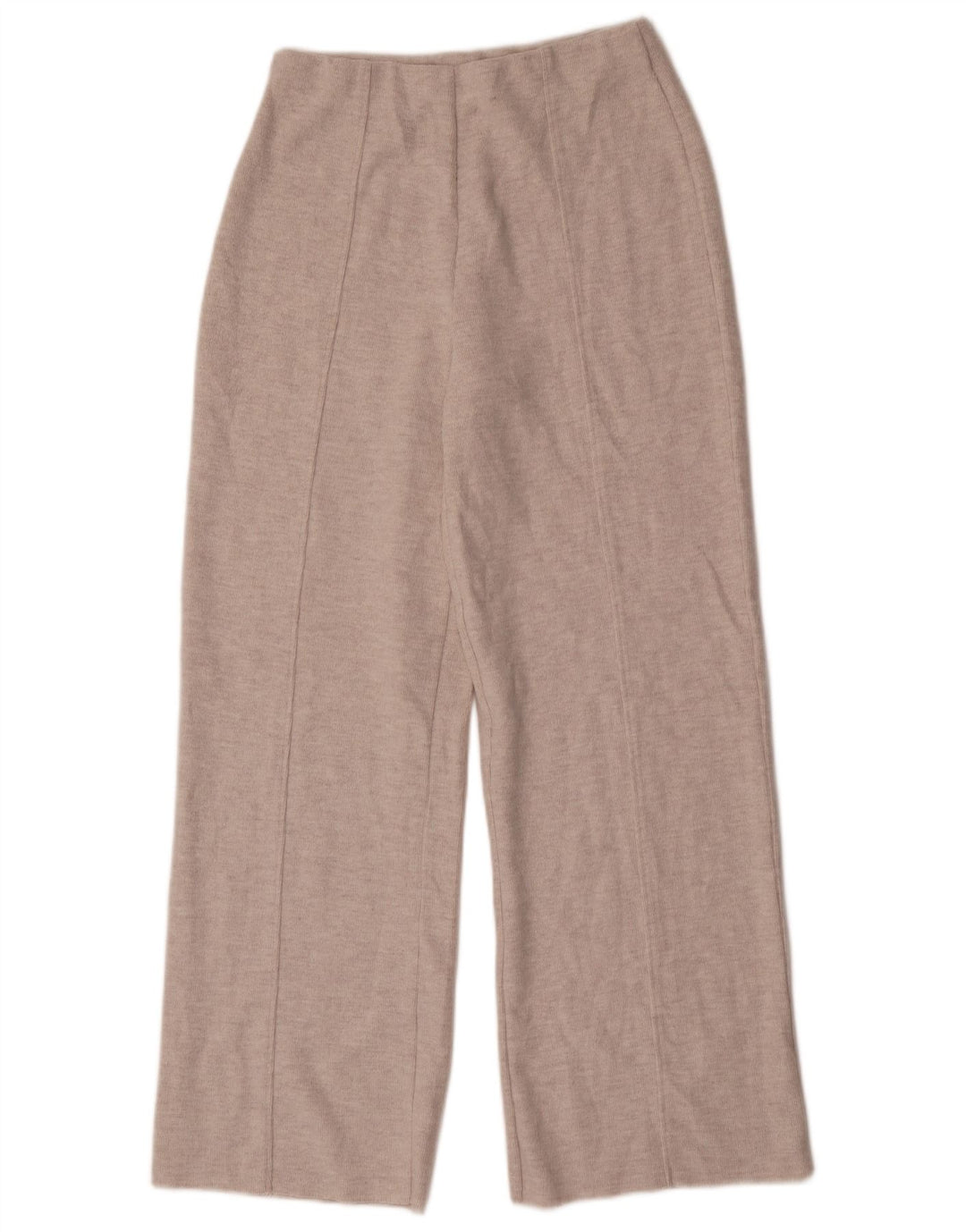 Pantaloni Zara da donna a gamba larga lavorati a maglia piccoli W28 L30 poliestere grigio