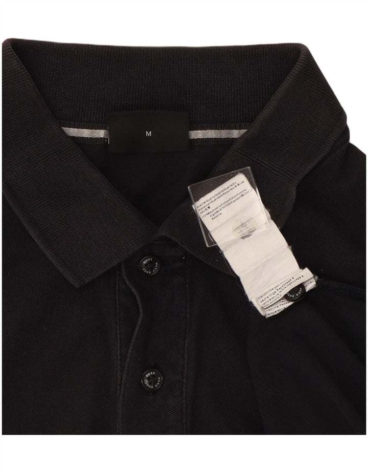Polo da uomo Hugo Boss in cotone nero medio