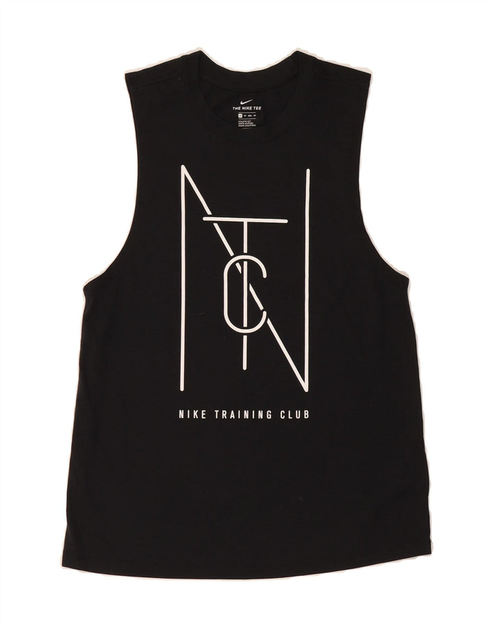 NIKE Mens Dri Fit Graphic Vest Top XS Black Polyester Vintage Nike and Second-Hand Nike from Messina Hembry 
