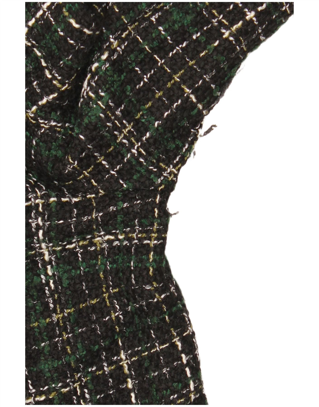 Abito a trapezio a maniche lunghe da donna Zara UK 14 Acrilico a quadri verde medio