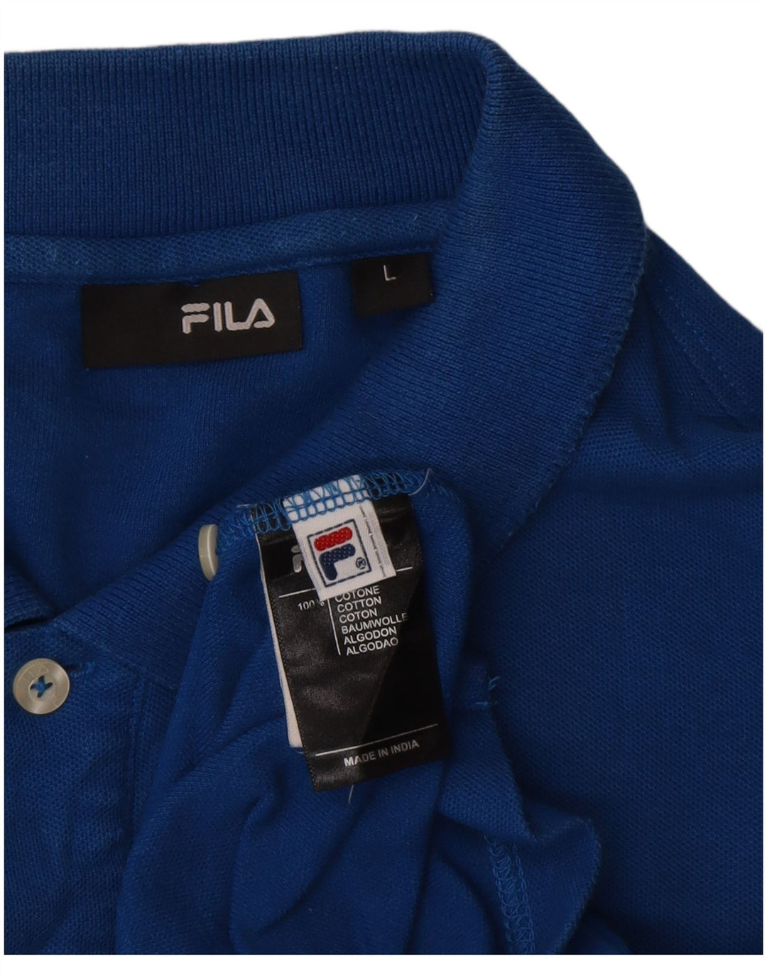 Polo da uomo Fila Large in cotone blu