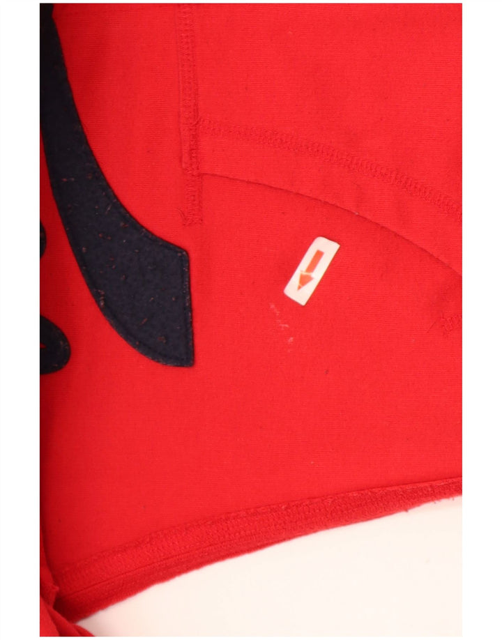 Maglione con cappuccio e zip grafica da donna Reebok UK 14 medio rosso poliestere