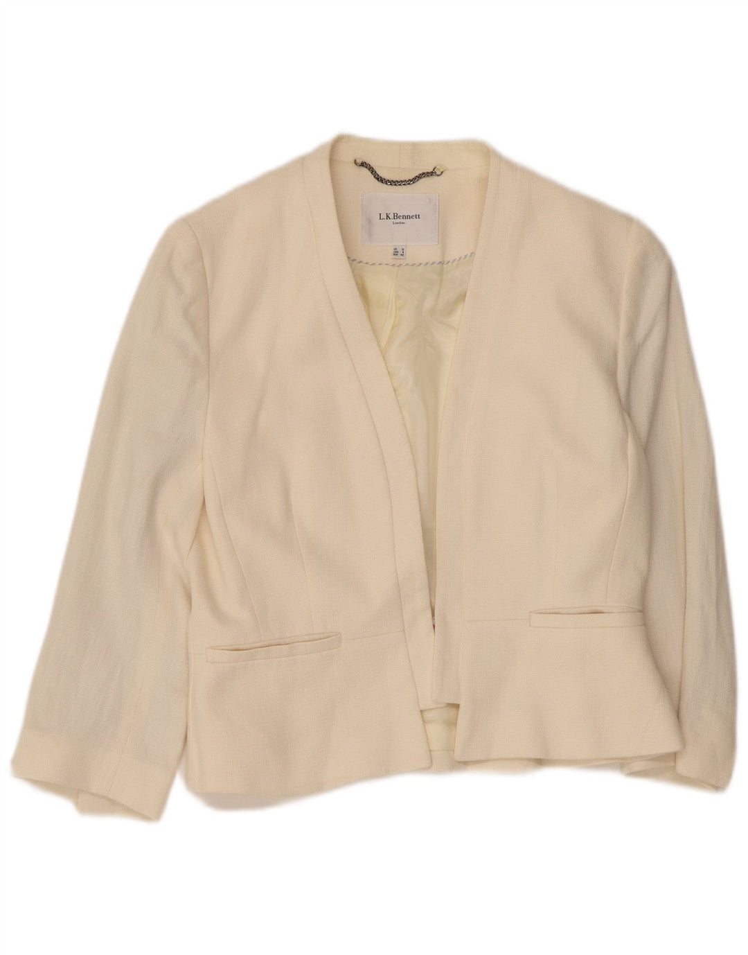 L.K. Giacca blazer da donna con maniche a 3/4 Bennett UK 12 Lino beige medio