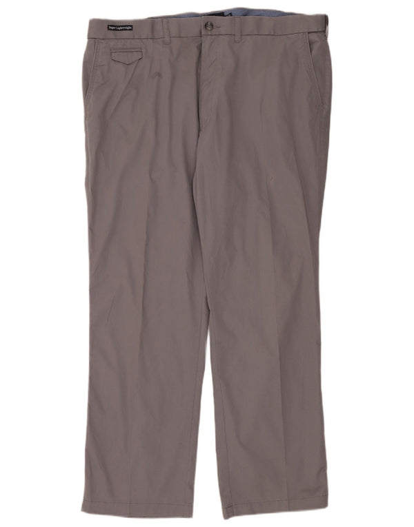 Marks & Spencer Mens Straight Chino Trousers W42 L31 Grey Cotton