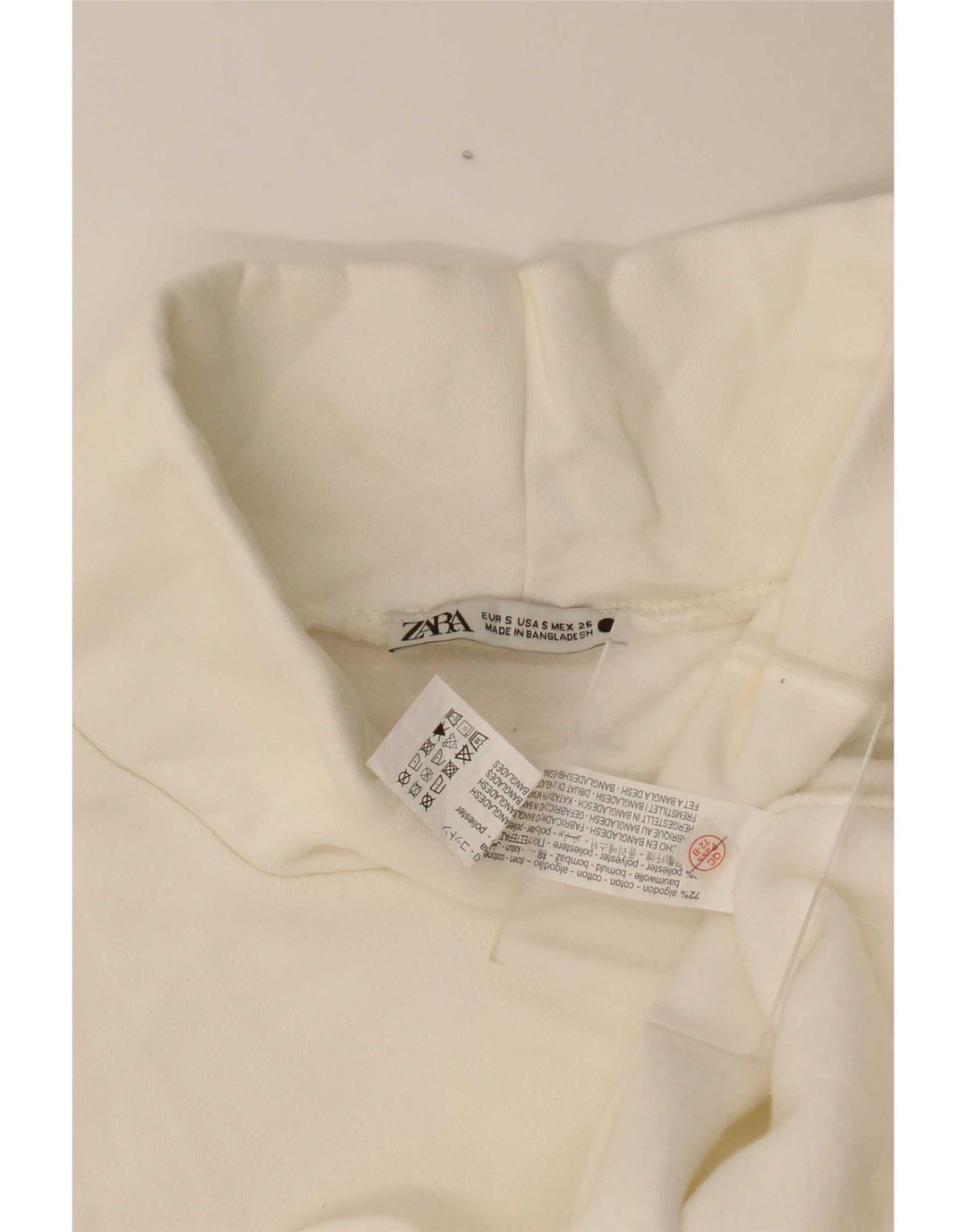Top Zara da donna oversize con maniche a 3/4 UK 10 Small in cotone bianco sporco