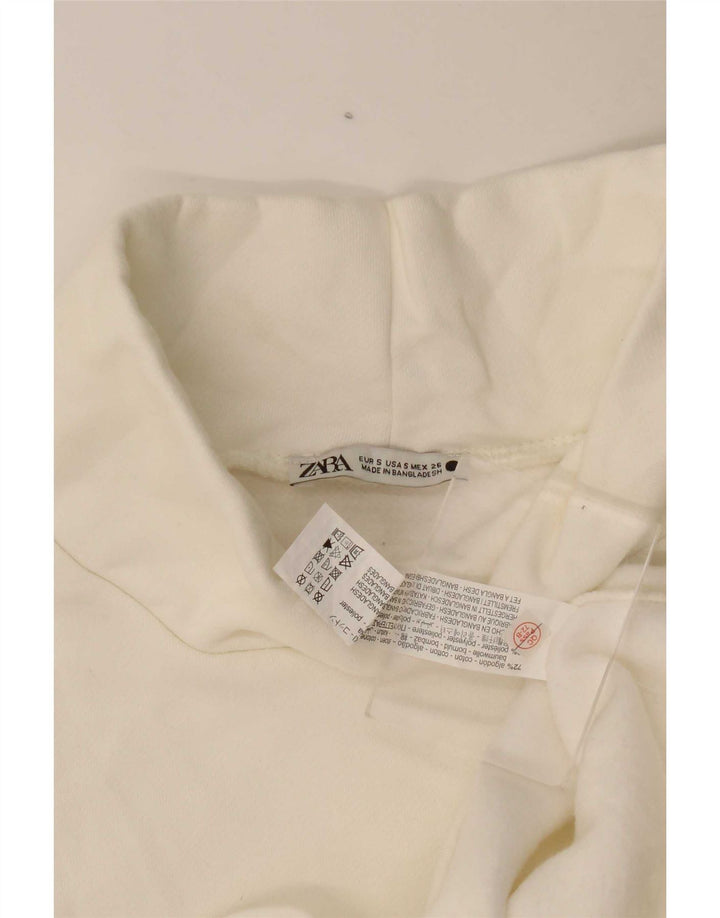 Top Zara da donna oversize con maniche a 3/4 UK 10 Small in cotone bianco sporco