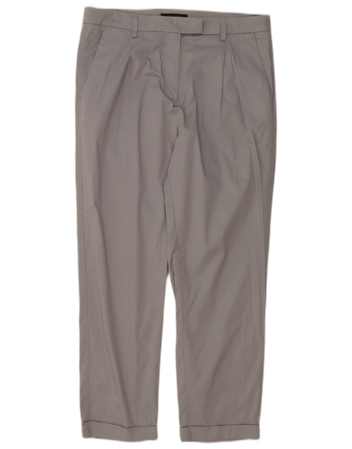 Pantaloni da abito con pegged da donna Jaeger UK 12 Medium W32 L25 Poliestere grigio