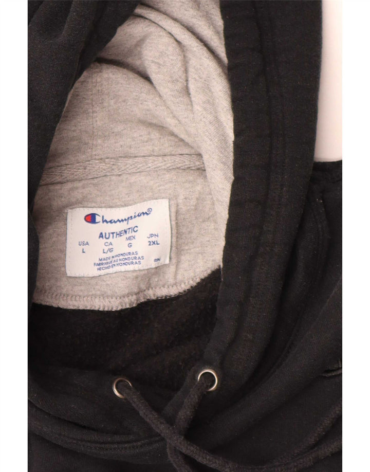 Maglione con cappuccio da uomo Champion grande in cotone nero