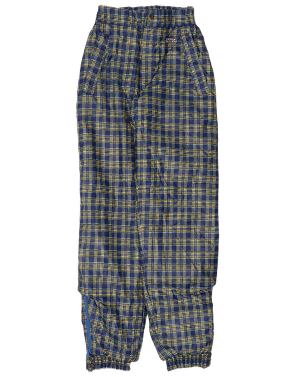 Pantaloni vintage da donna a vita alta con giacca a vento IT 44 medio W26 L32 Navy Bl