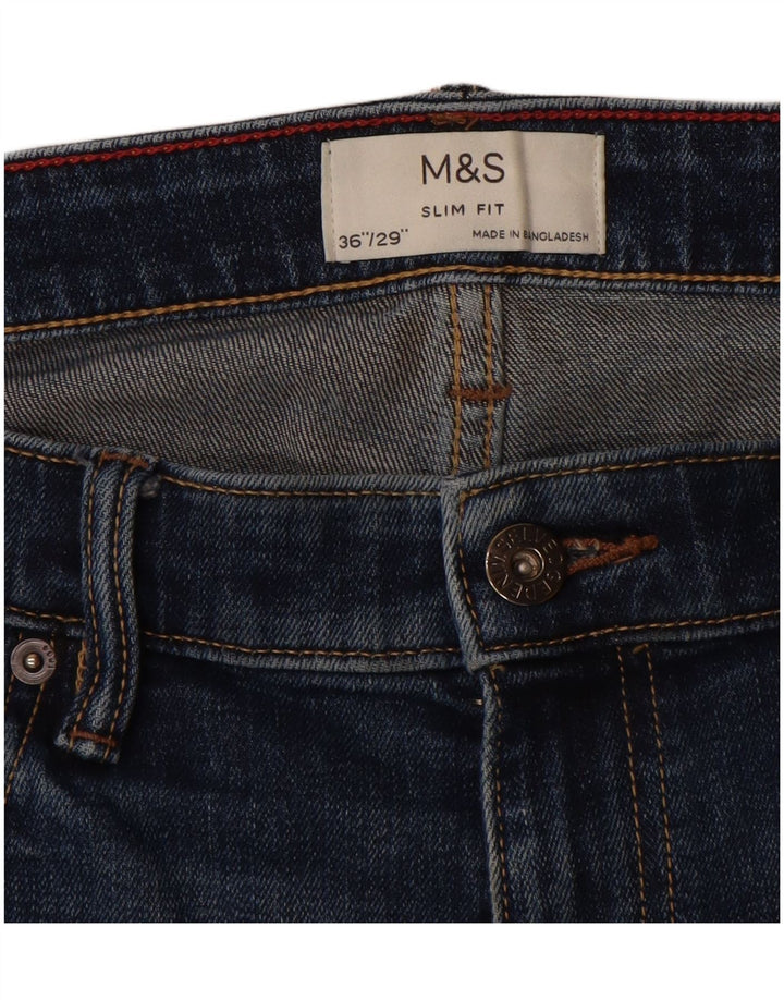 Jeans slim da uomo Marks & Spencer W36 L29 cotone blu
