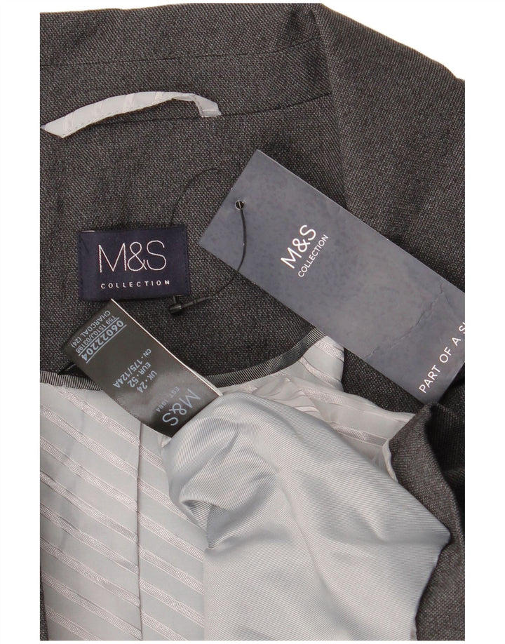 Giacca blazer a 1 bottone Marks & Spencer da donna UK 24 4XL poliestere grigio