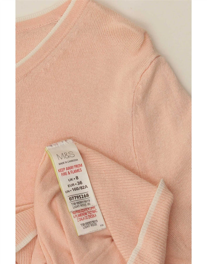 Maglione cardigan da donna Marks & Spencer UK 8 Small Rosa Viscosa