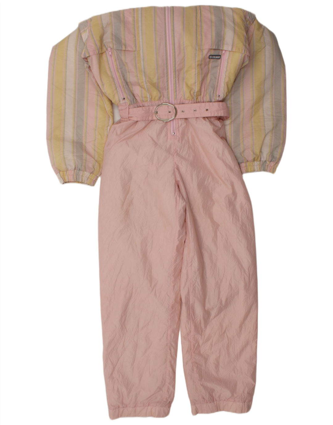 Tuta da sci con cappuccio da donna Colmar IT 42 Small in poliammide a righe rosa