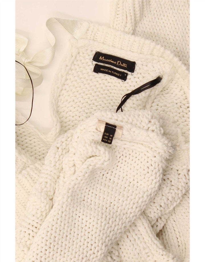 Massimo Dutti Maglione da donna con scollo a barchetta UK 14 Medio Bianco