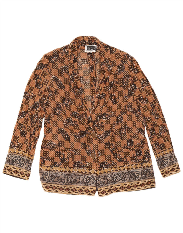 LUISA SPAGNOLI Giacca Blazer a 2 Bottoni da Donna IT 48 XL Marrone Paisley