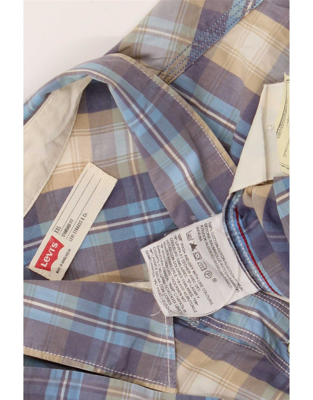 Camicia Levi's da uomo a maniche corte vestibilità standard 2XL in cotone a quadri blu