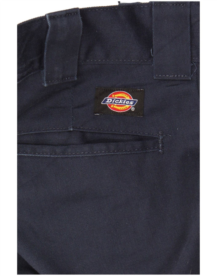 DICKIES Pantaloni chino dritti slim da uomo W31 L32 poliestere blu navy