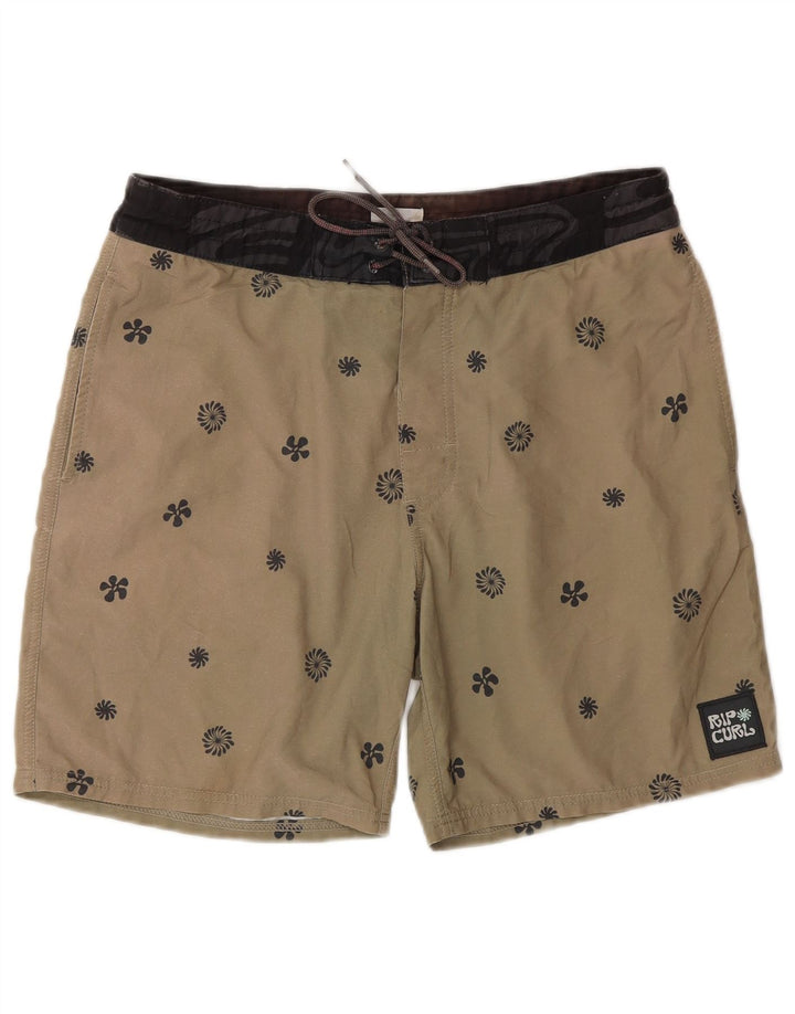 Pantaloncini da bagno da uomo Rip Curl XS Beige floreale poliestere