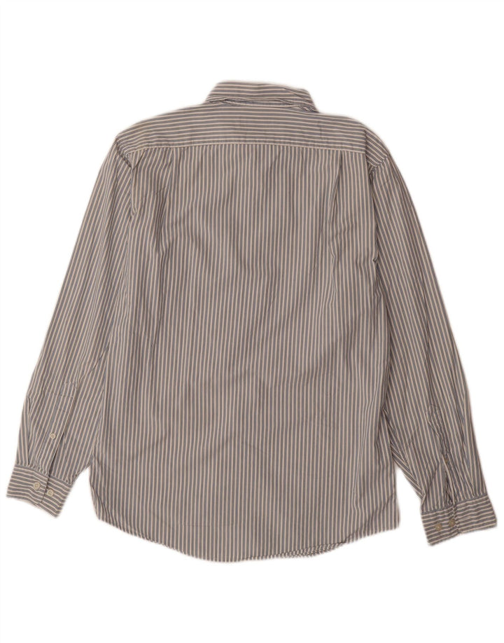 EDDIE BAUER Camicia da uomo classica vestibilità piccola cotone gessato blu