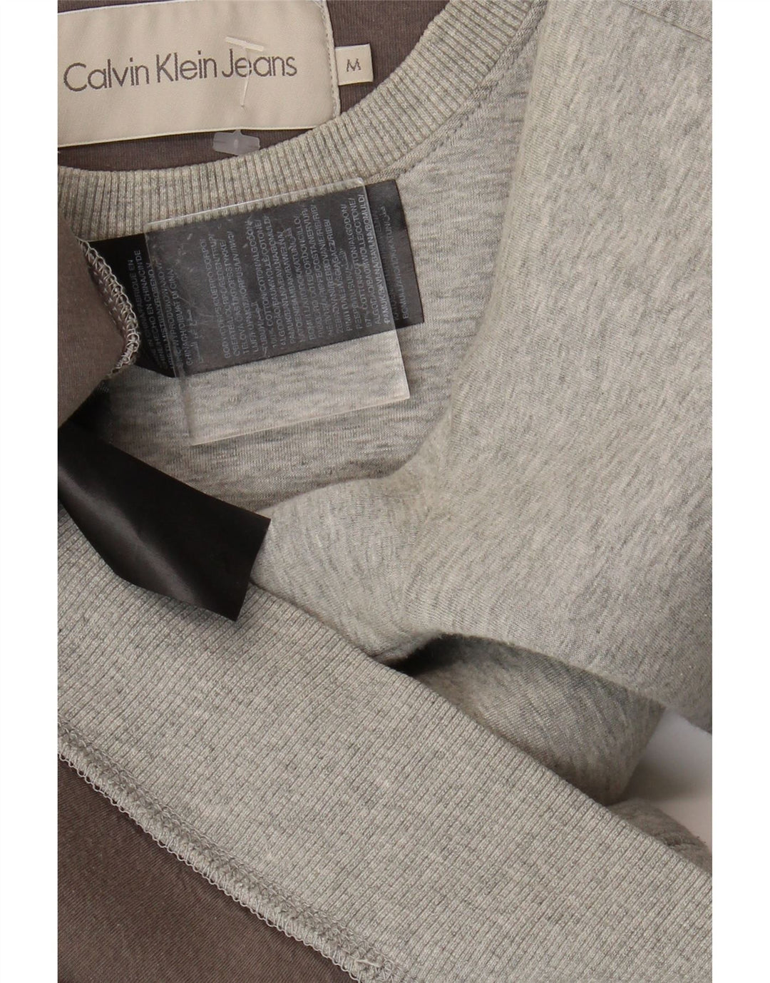 CALVIN KLEIN JEANS Womens Sweatshirt Jumper UK 14 Medium Grey Flecked