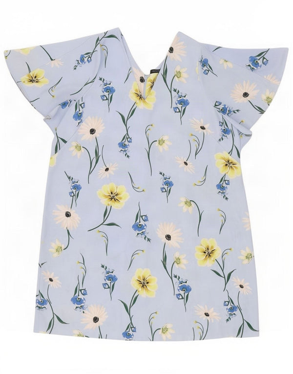 Abito a trapezio da donna Marks & Spencer UK 24 4XL Poliestere floreale blu