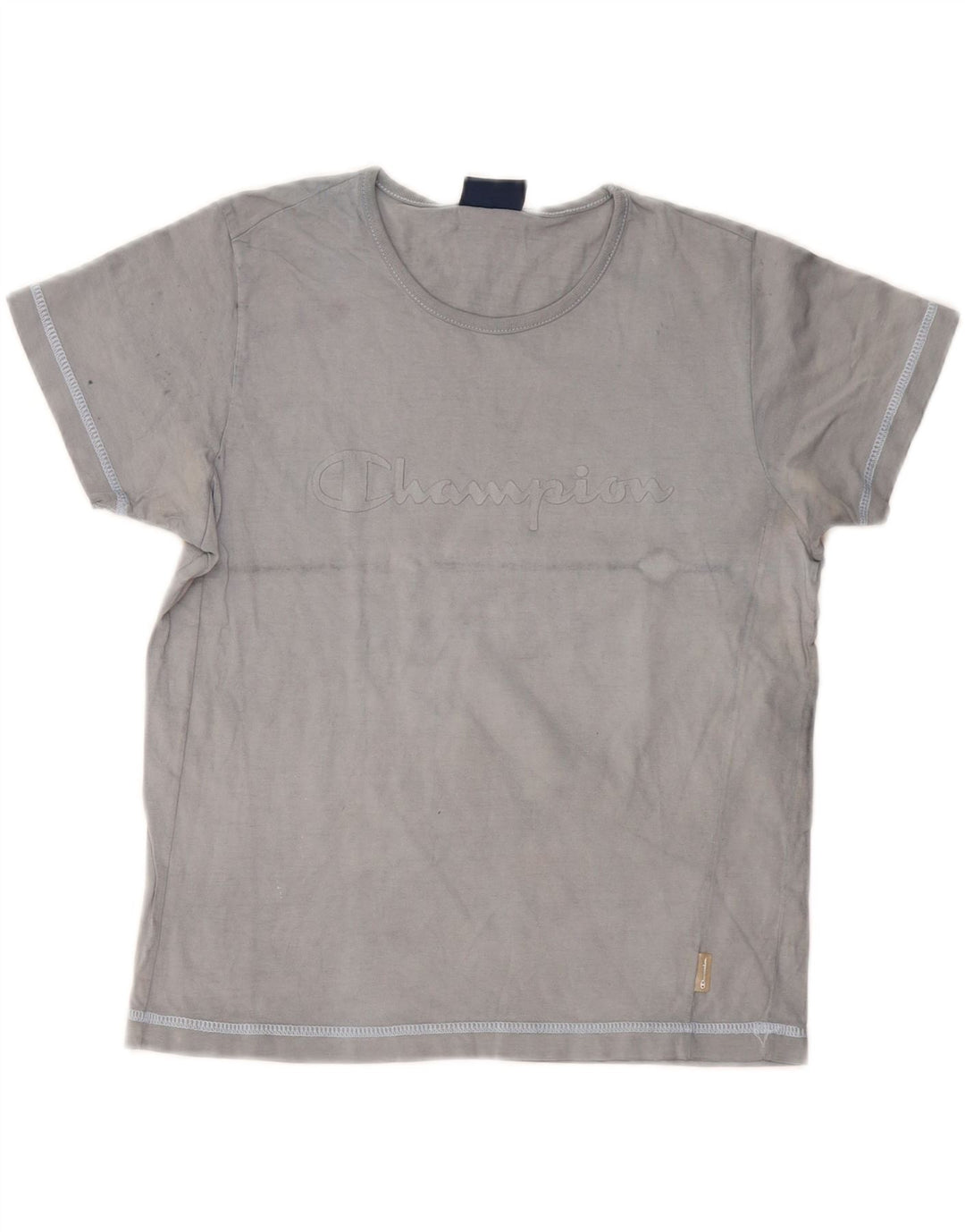 T-shirt grafica da donna CHAMPION Top UK 10 piccola in cotone blu navy