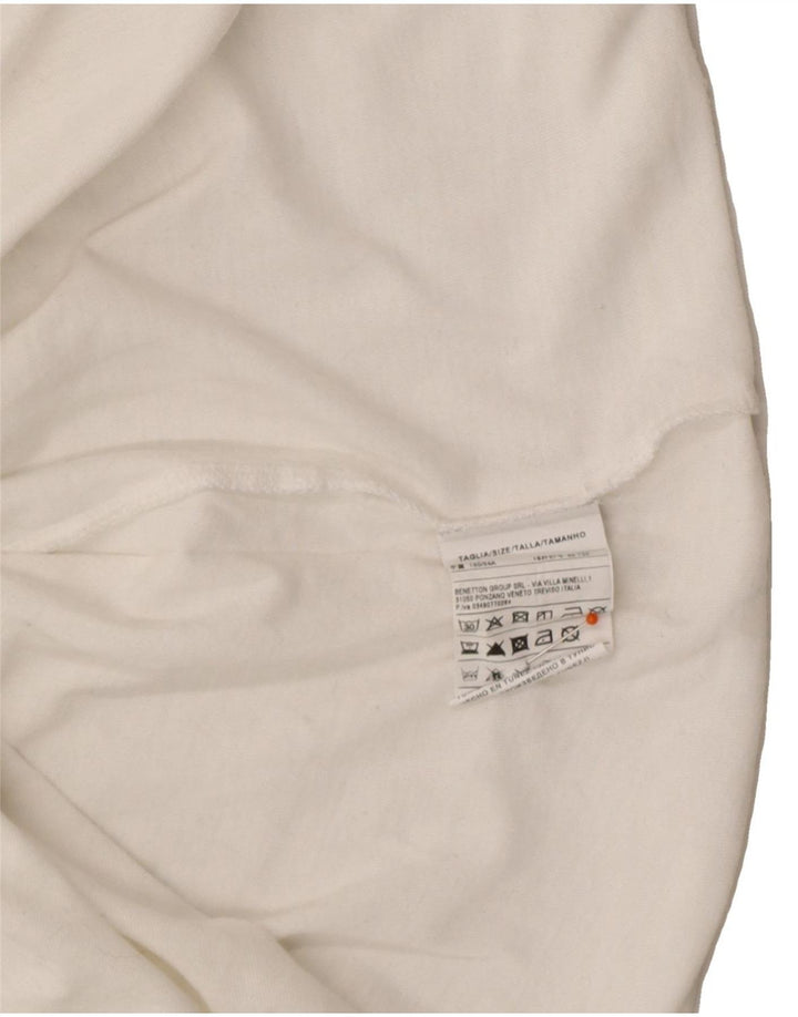 BENETTON Mens Graphic T-Shirt Top Small White Cotton Vintage Benetton and Second-Hand Benetton from Messina Hembry 