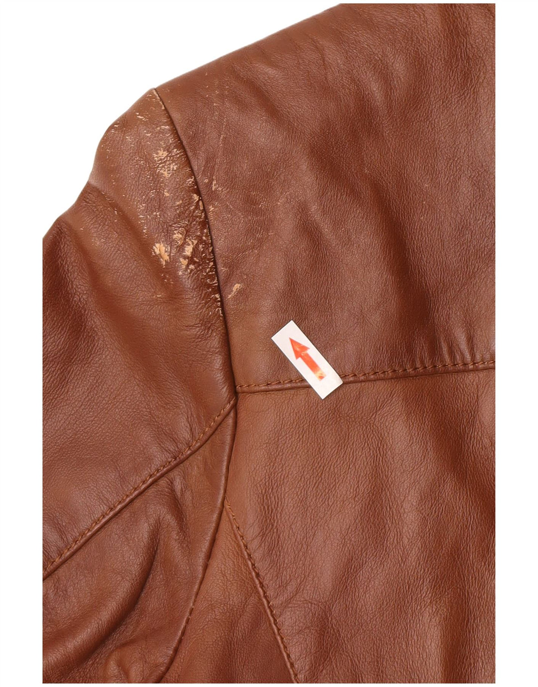 Giacca blazer in pelle vintage da uomo a 3 bottoni UK 40 grande in pelle marrone