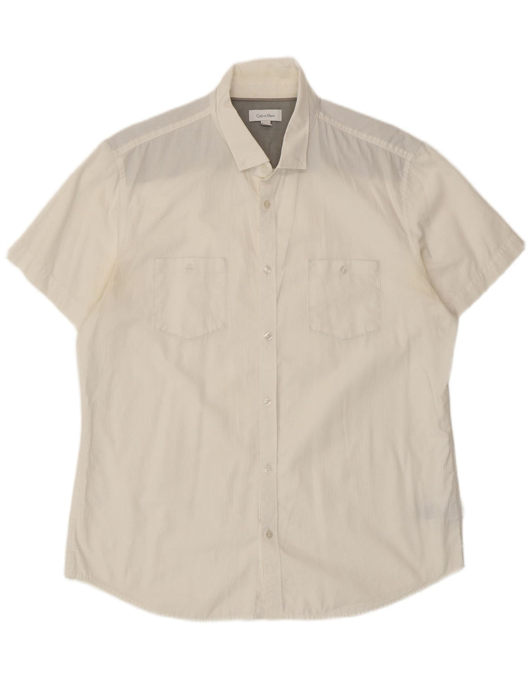 Camicia a maniche corte da uomo Calvin Klein grande in cotone bianco