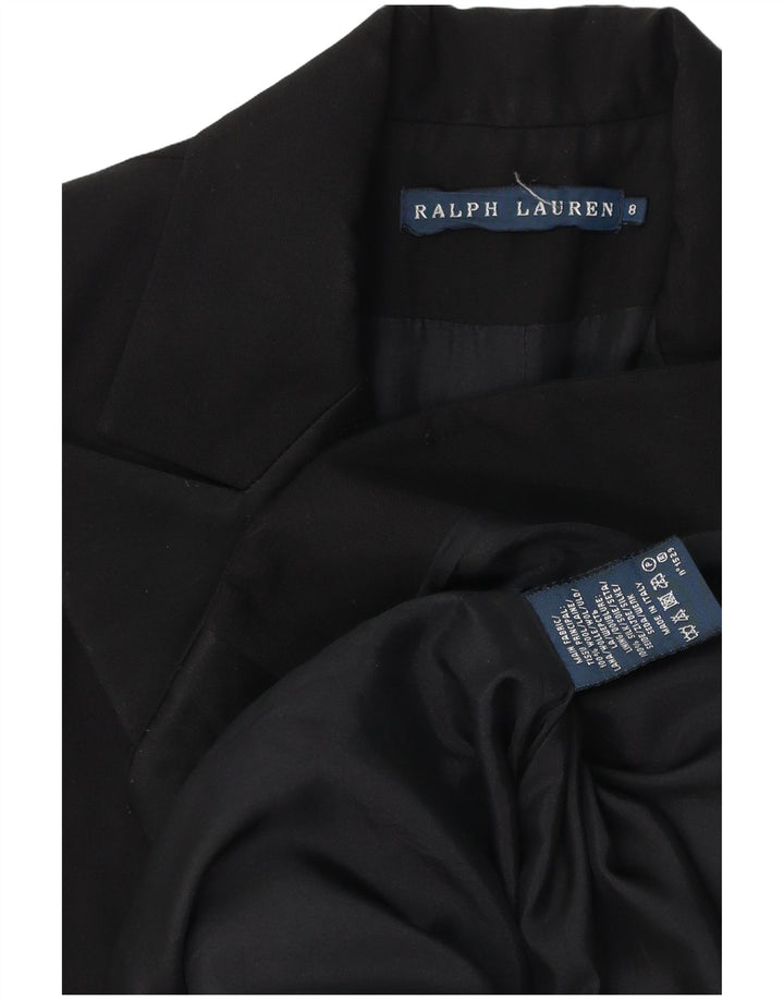 Giacca blazer da donna a 1 bottone Ralph Lauren US 8 lana nera media