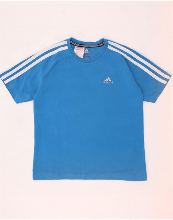 Maglietta Adidas Climalite da ragazzo, 7-8 anni, in cotone blu