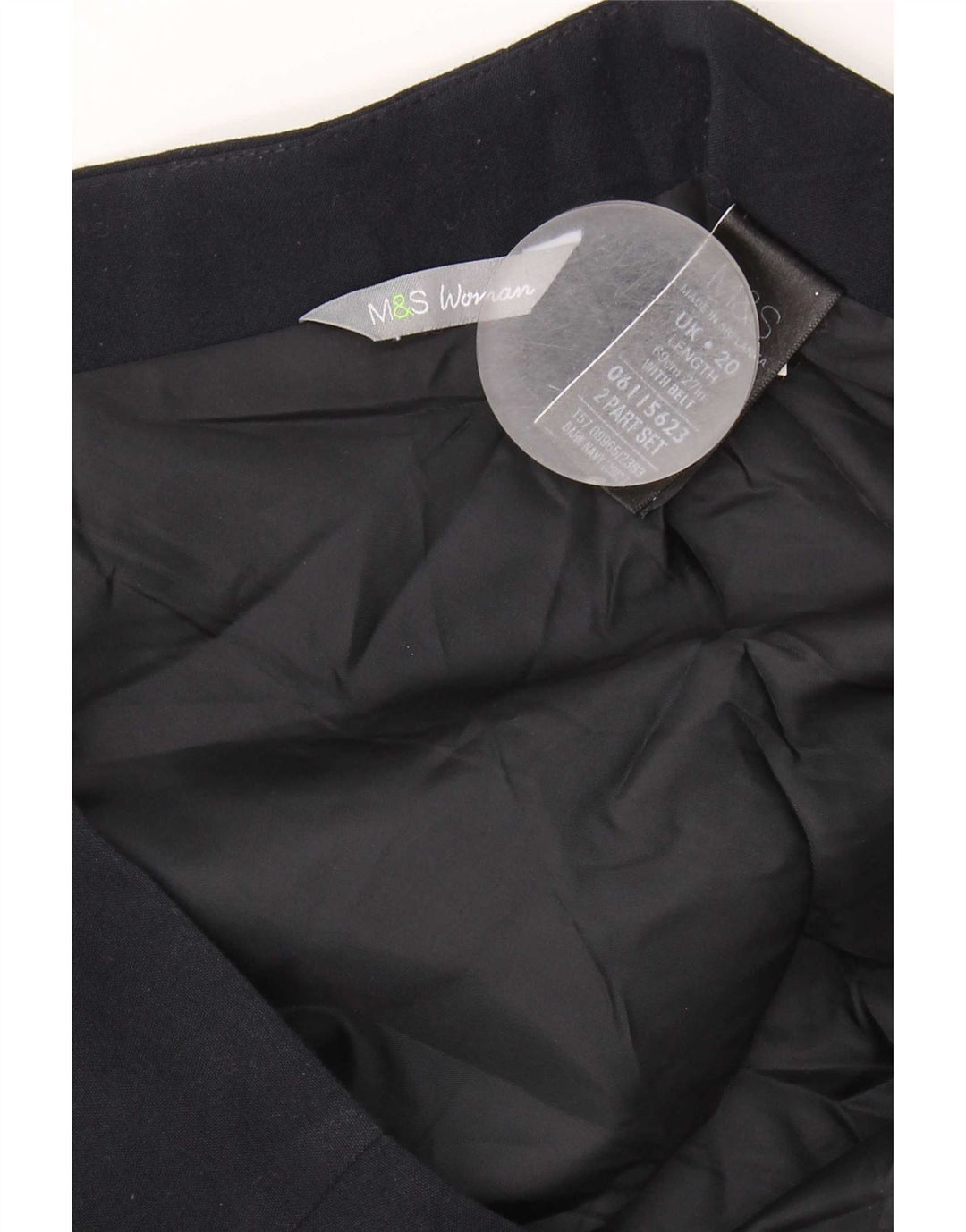 Gonna a tubino da donna Marks & Spencer UK 20 2XL W38 Poliestere blu navy