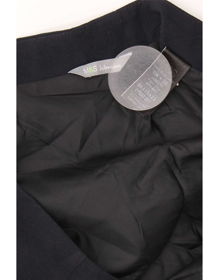 Gonna a tubino da donna Marks & Spencer UK 20 2XL W38 Poliestere blu navy