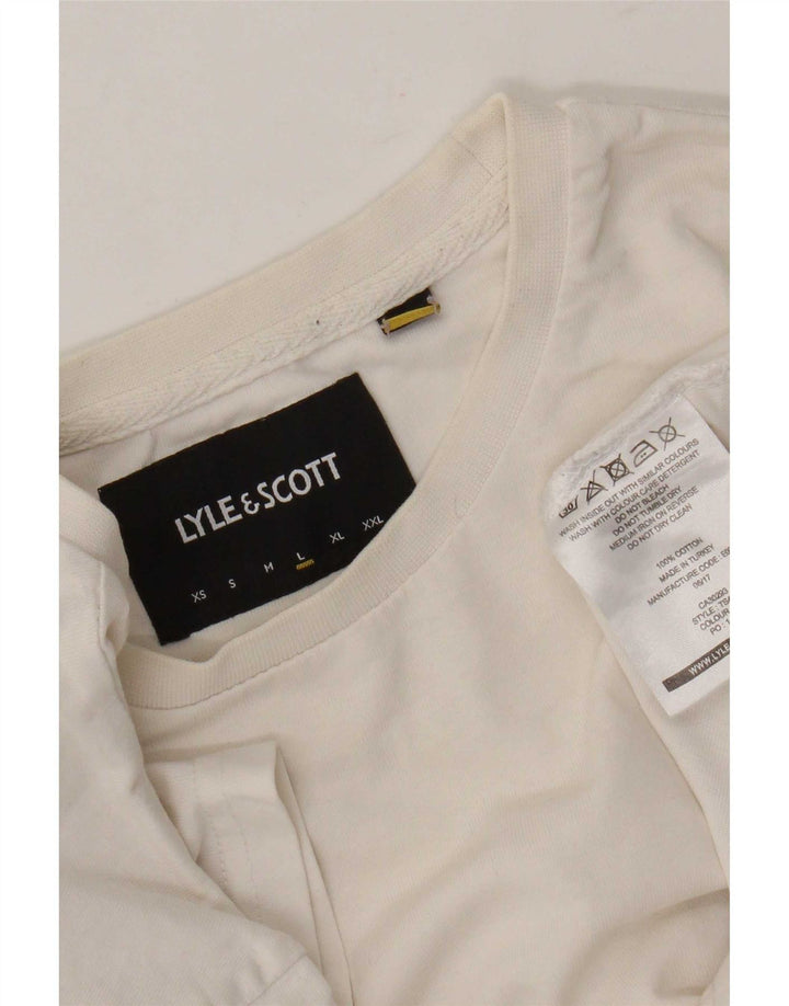 Lyle & Scott T-shirt a maniche corte da uomo, grande, in cotone bianco